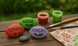 Taşlarla Bahçe Etiketi Yapımı